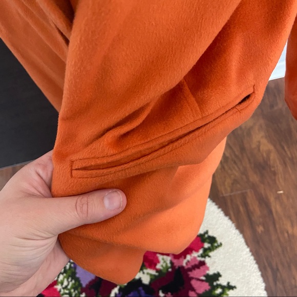 Chico’s Orange Open Front Collared Jacket Size 3 - Picture 4 of 8